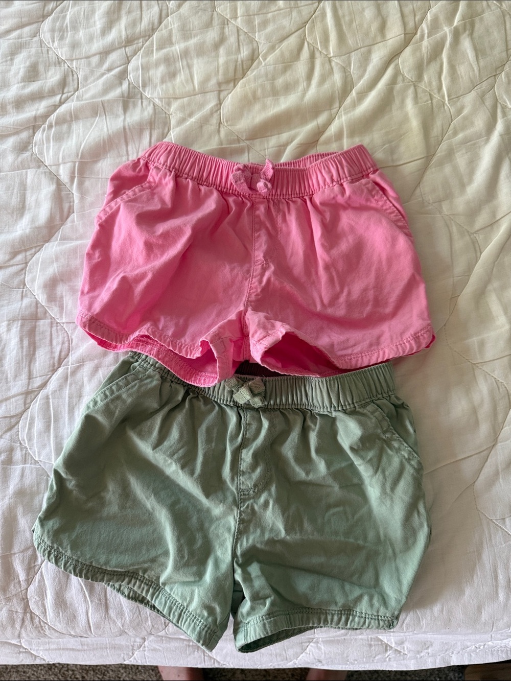 The Children's Place Pink and Sage Elastic-Waist Girls' Shorts Set